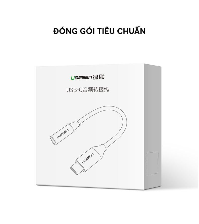 Cáp chuyển Type C sang 3.5mm UGREEN AV142 Không chip DAC