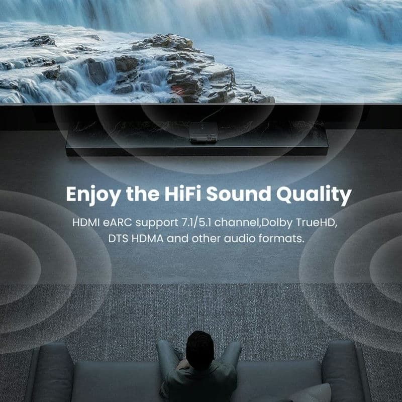 Cáp HDMI 2.1 UGREEN HD135 8K@60Hz truyền tải tín hiệu không suy hao, chống nhiễu