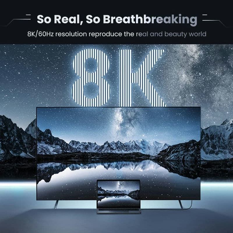 Cáp HDMI 2.1 UGREEN HD135 8K@60Hz truyền tải tín hiệu không suy hao, chống nhiễu