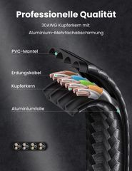 Dây cáp mạng CAT7 dẹt UGREEN NW189 đúc sẵn dây bện tốc độ 10Gbps, cáp  U/FTP