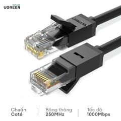 Dây cáp mạng Cat6 UGREEN NW102 cáp tròn màu đen