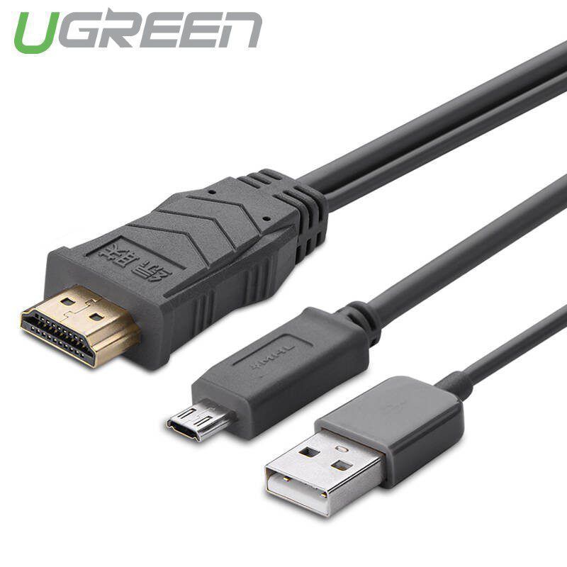 Cáp MHL Micro USB (11pin) sang HDMI dài 2M UGREEN MH102 – 20139 (màu đen).