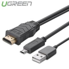 Cáp MHL Micro USB (11pin) sang HDMI dài 2M UGREEN MH102 – 20139 (màu đen).