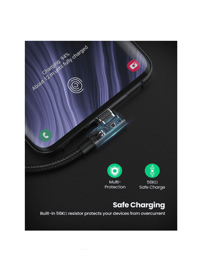 Cáp sạc nhanh type C UGREEN US176 – 2 đầu bẻ góc 90 độ, truyền dữ liệu