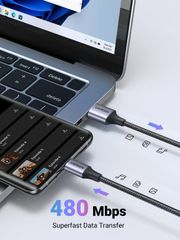 Cáp sạc nhanh Type C UGREEN US288  USB-A 2.0 to USB type C - Mạ Niken, Vỏ Nhôm Bện
