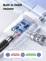 Cáp sạc nhanh Type C UGREEN US288  USB-A 2.0 to USB type C - Mạ Niken, Vỏ Nhôm Bện