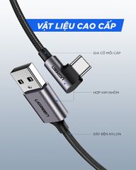 Cáp sạc nhanh type C vuông góc UGREEN vỏ bện US284 – 0.5m