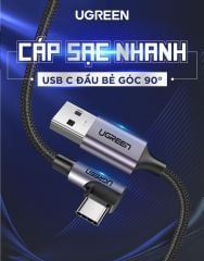 Cáp sạc nhanh type C vuông góc UGREEN vỏ bện US284 – 0.5m