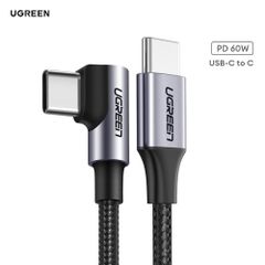 Cáp sạc nhanh PD60W UGREEN US255 – Đầu bẻ vuông góc, sạc nhanh QC 3.0 dòng 3A