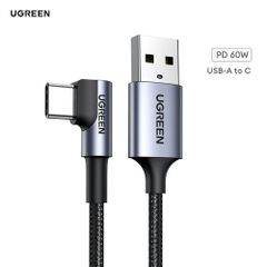 Cáp sạc nhanh type C vuông góc UGREEN vỏ bện US284 – 0.5m