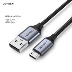 Cáp sạc nhanh Micro USB UGREEN US290 Sạc ổn định 2A – Vỏ sợi bện siêu bền