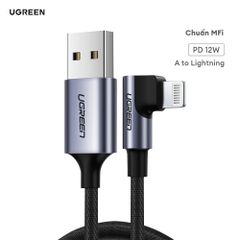 Cáp sạc nhanh iPhone/ iPad UGREEN US299 – Đầu bẻ vuông góc – Truyền dữ liệu 480Mbps