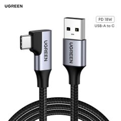 Cáp sạc nhanh Type C và truyền dữ liệu 1 đầu 90 độ Ugreen US385