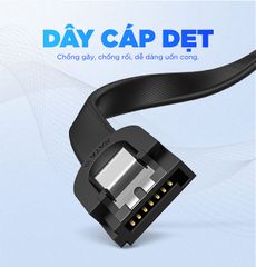 Cáp SATA 3.0 truyền tốc độ cao 6Gb/s dài 0.5m UGREEN US217