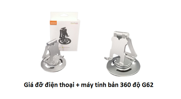 Giá Đỡ điện thoại + Máy tính bảng (360 độ) G62 - Màu Đen, Trắng, Xám