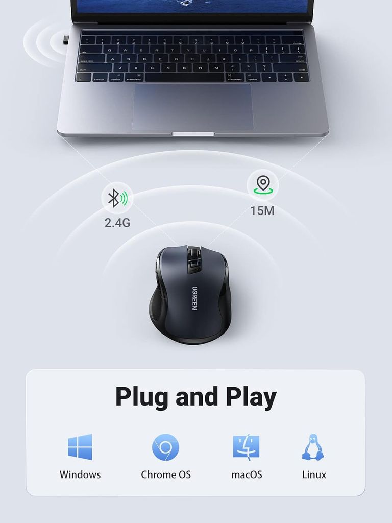 Chuột máy tính Bluetooth công thái học Ugreen MU006