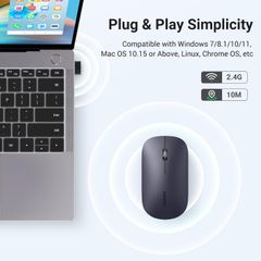 Chuột Máy Tính Bluetooth Ugreen MU001 – Hỗ Trợ Kết Nối USB 2.4G  4 mức DPI, nút nút bấm Silent