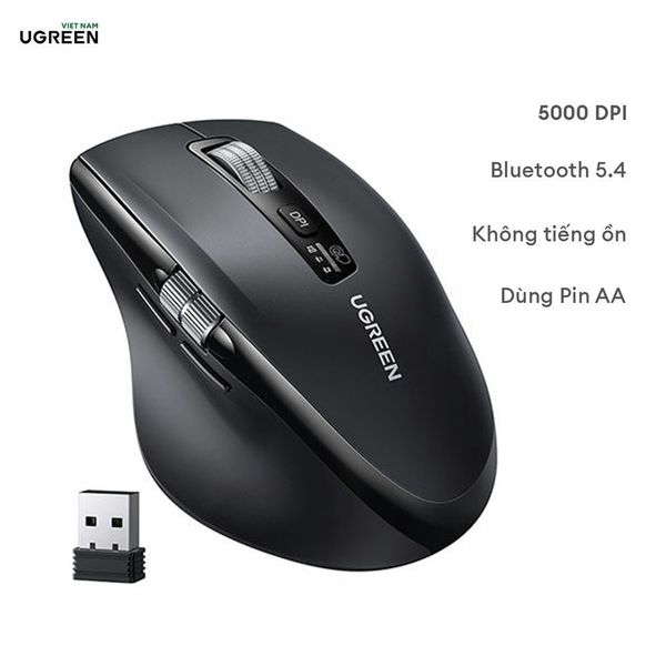 UGREEN M751 – Chuột máy tính công thái học không dây Bluetooth