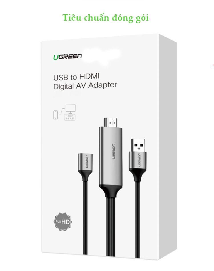 Cáp chuyển đổi USB (Micro Lightning Type-C) sang HDMI dài 1.5m UGREEN 50291