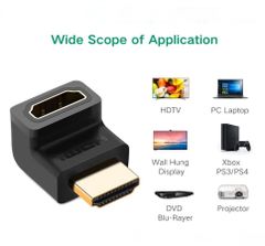 Đầu nối cổng HDMI male sang HDMI female vuông góc 90 độ (BẺ LÊN) UGREEN 20110