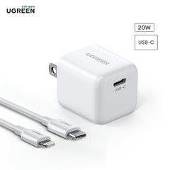 Củ sạc nhanh Type C 20W UGREEN 10219 nhỏ gọn nhỏ gọn, sạc nhanh đầu USB-C