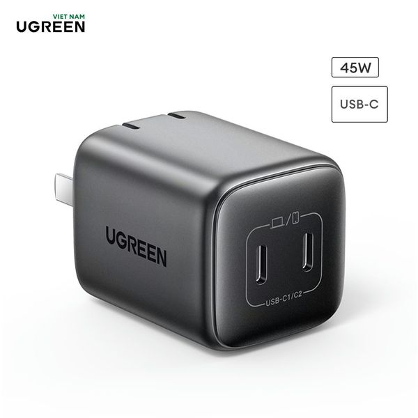 Củ sạc nhanh 45W Ugreen CD294 chân tròn công nghệ GaN
