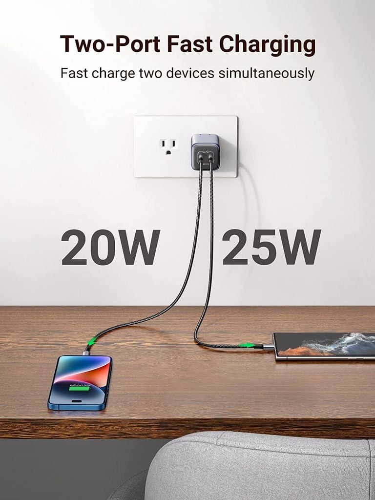 Củ sạc nhanh Ugreen 45W CD294 chân dẹt