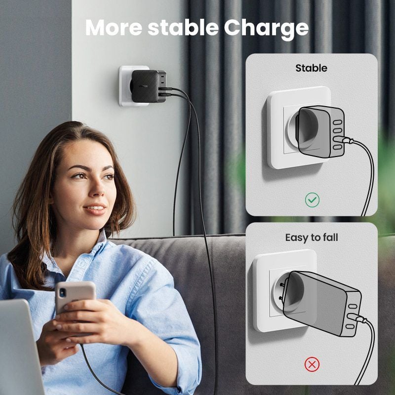 Củ sạc nhanh 65W GaN UGREEN CD224  3 cổng USB-C, 1 cổng USB-A