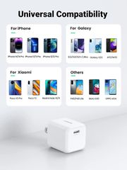 Củ sạc nhanh Type C 20W UGREEN 10219 nhỏ gọn nhỏ gọn, sạc nhanh đầu USB-C