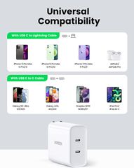 Củ sạc nhanh Ugreen 70263 hai cổng 36W