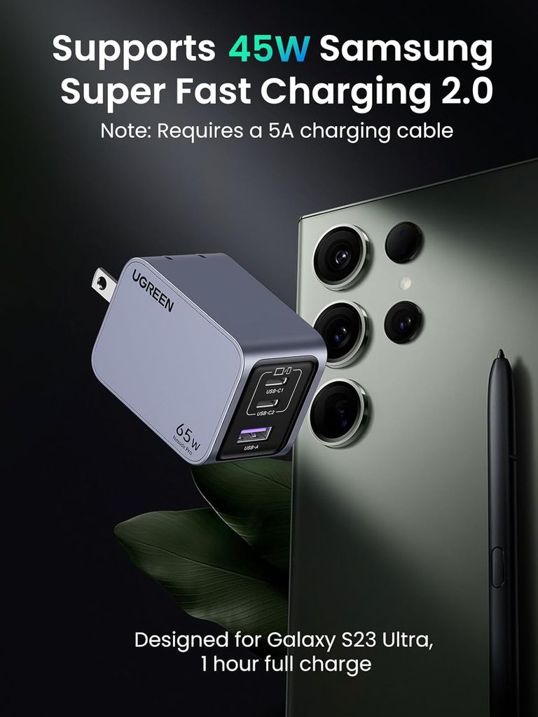 Củ sạc Type C 65W Nexode Pro UGREEN X755 2 cổng Type C, 1 cổng USB-A
