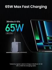 Củ sạc Type C 65W Nexode Pro UGREEN X755 2 cổng Type C, 1 cổng USB-A