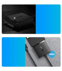 Bộ chuyển đổi ra ổ cứng và SSD SATA UGREEN CM257 Có nguồn DC 5.5mm – Tốc độ truyển tải lên đến 5Gbps
