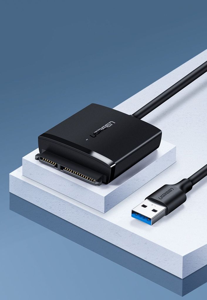 Bộ chuyển đổi ra ổ cứng và SSD SATA UGREEN CM257 Có nguồn DC 5.5mm – Tốc độ truyển tải lên đến 5Gbps