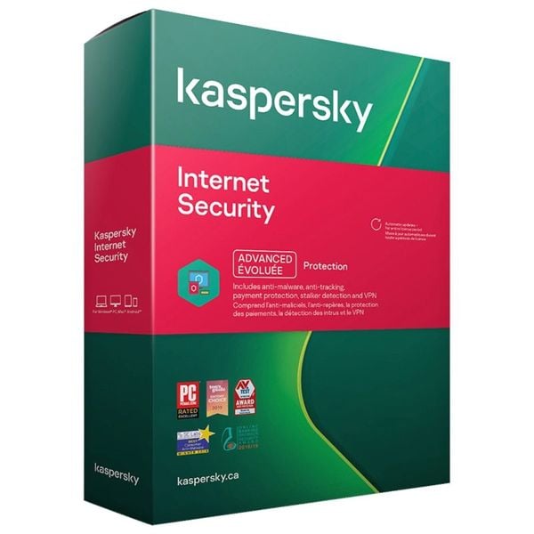 Phần mềm diệt Virus Kaspersky Internet Security (5 thiết bị/1 năm)
