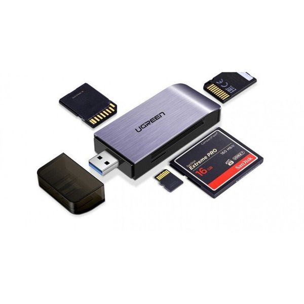 Đầu đọc thẻ UGREEN CM180 Tốc độ cao đa năng hỗ trợ thẻ SD/TF/CF/MS đọc cùng lúc 4 thẻ – Hỗ trợ đọc thẻ 256GB