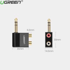 Đầu chuyển đổi âm thanh UGREEN 40846 – 6.5mm ra RCA (Hoa sen)