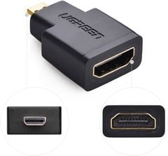 Đầu chuyển đổi micro HDMI (đực) sang HDMI (cái) UGREEN 20106.