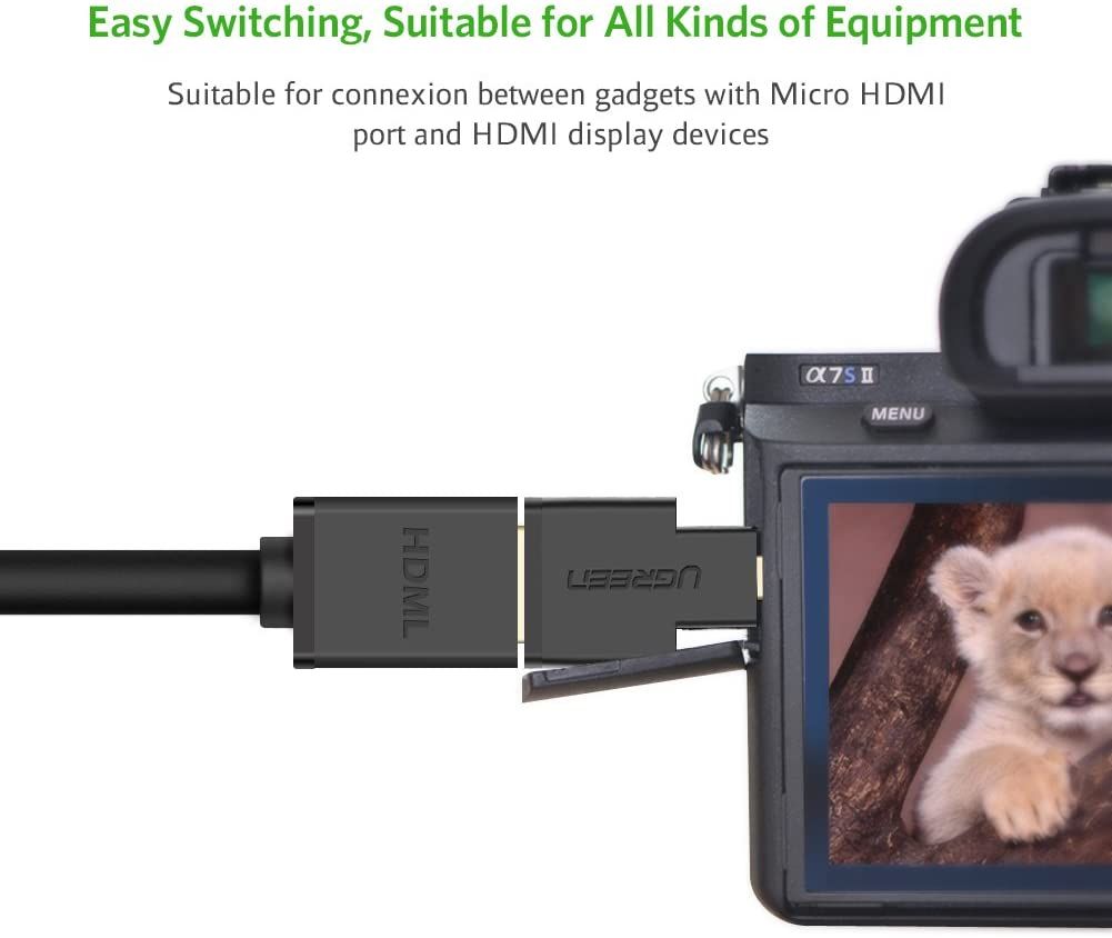 Đầu chuyển đổi micro HDMI (đực) sang HDMI (cái) UGREEN 20106.