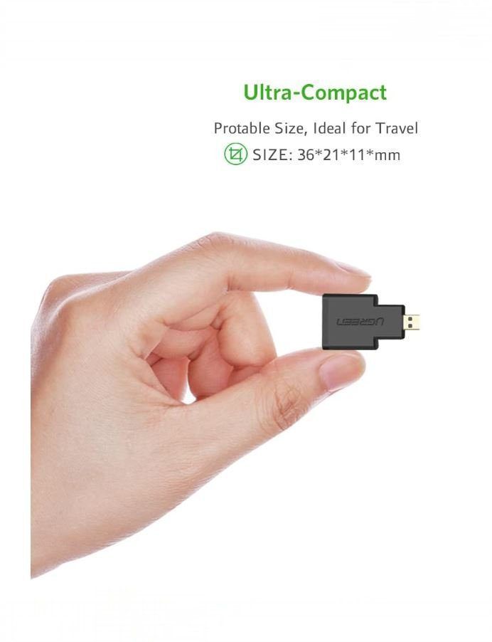 Đầu chuyển đổi micro HDMI (đực) sang HDMI (cái) UGREEN 20106.