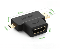 Đầu chuyển HDMI sang Mini HDMI và Micro HDMI UGREEN HD129