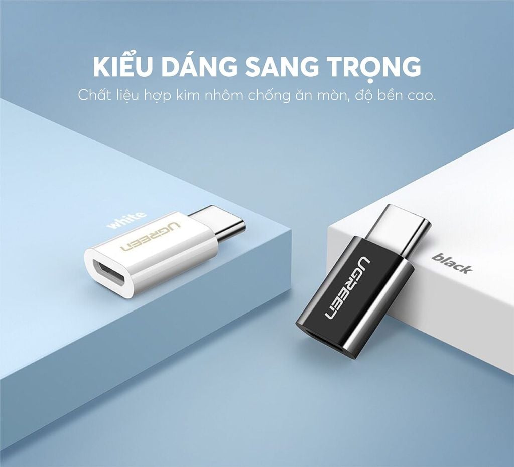 Đầu chuyển Micro USB cái sang USB-Type C  UGREEN US189
