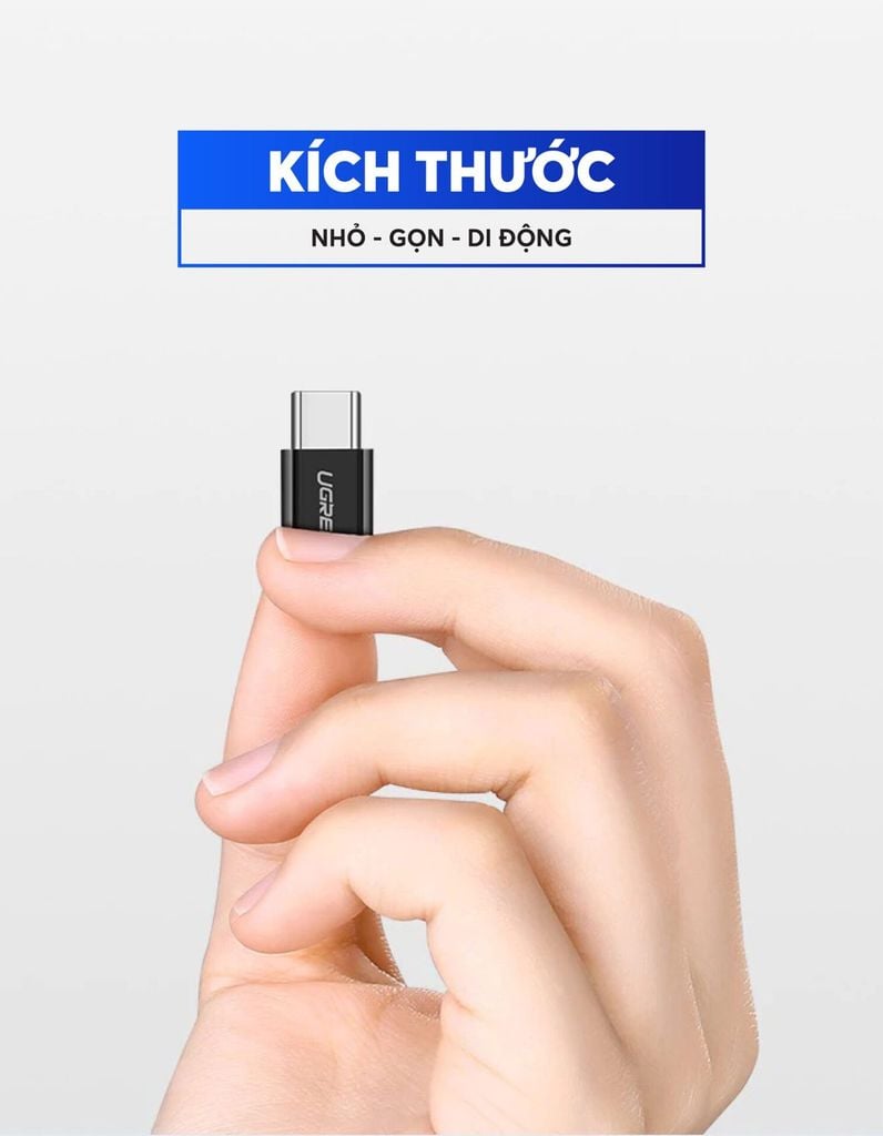 Đầu chuyển Micro USB cái sang USB-Type C  UGREEN US189