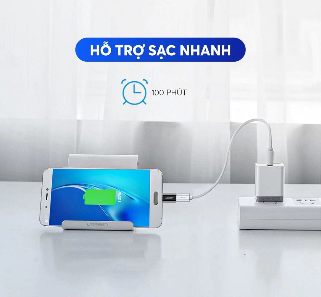Đầu chuyển Micro USB cái sang USB-Type C  UGREEN US189