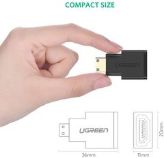 Đầu chuyển Mini HDMI male sang HDMI female dài 25mm UGREEN 20101.