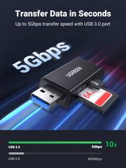 Đầu đọc thẻ nhớ USB 3.0 UGREEN CM104 – Hỗ trợ đọc thẻ TF/SD