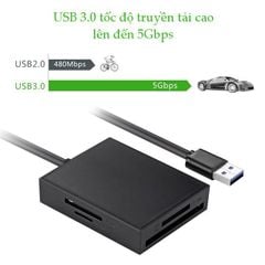 Đầu đọc thẻ Ugreen CR125 đầu vào USB 3.0 siêu nhanh