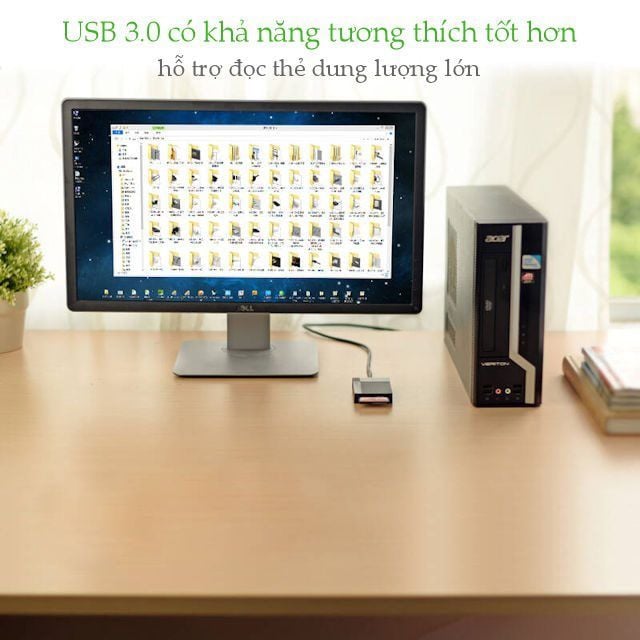 Đầu đọc thẻ Ugreen CR125 đầu vào USB 3.0 siêu nhanh
