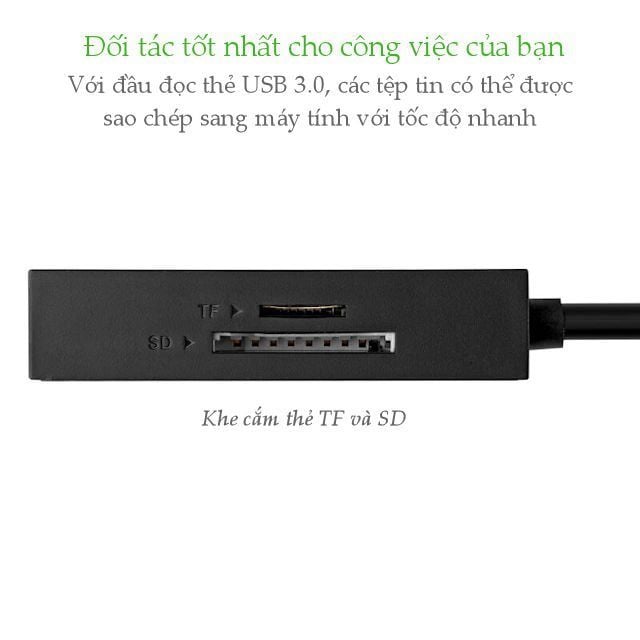 Đầu đọc thẻ Ugreen CR125 đầu vào USB 3.0 siêu nhanh
