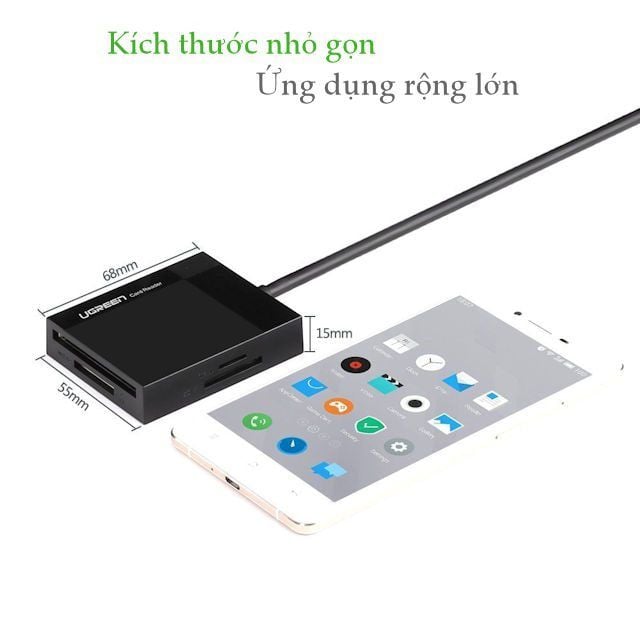 Đầu đọc thẻ Ugreen CR125 đầu vào USB 3.0 siêu nhanh